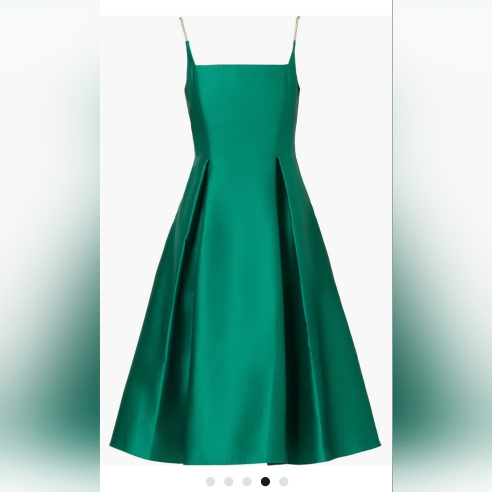 Adrianna Papell Mikado Fit & Flare Dress  Rhinestone Straps